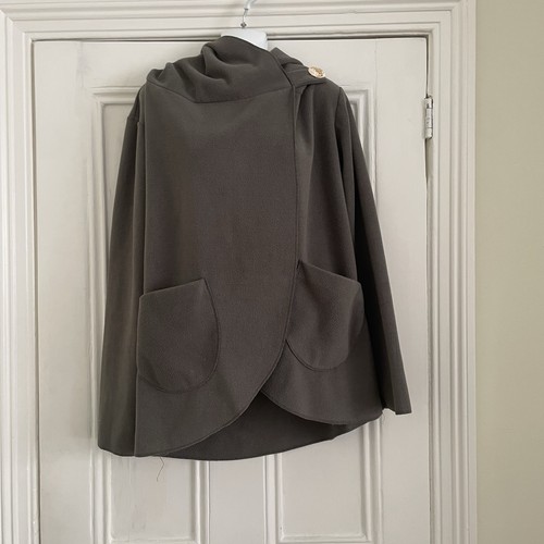 Grüner fleece schal shacket - grüner,