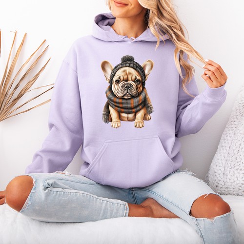 Französische bulldogge winter - französische,